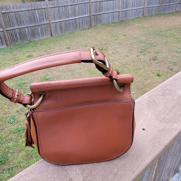 COPY - COACH LEATHER MINI WILLIS TAN COGNAC CROSSBODY OR TOP HANDLE BAG  F1269 - Picture 8 of 16